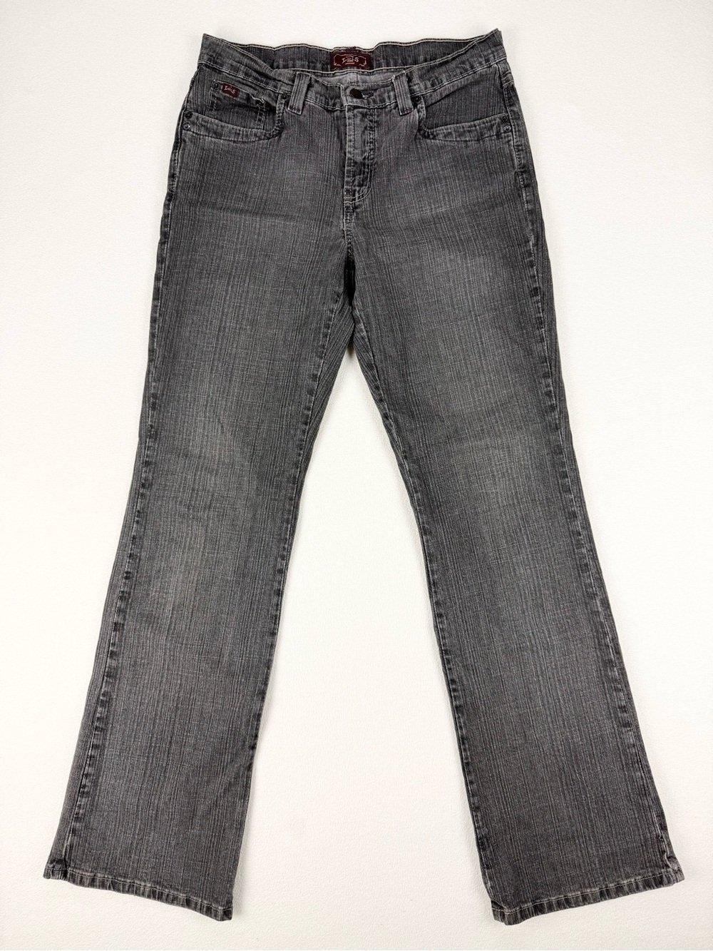 Lois Y2K Bootcut Jeans Mid Rise Grey Wash Vintage 2000s Denim Straight Flare